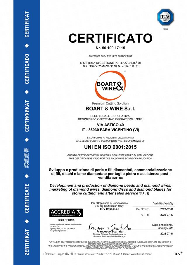 CERTIFICAZIONE ISO 9001:2015